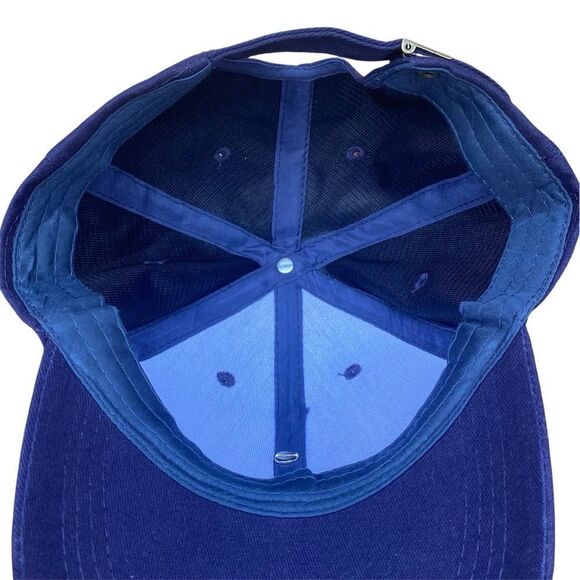 Upcycled Gucci Canvas Logo Navy Blue Felt Baseball Hat/Cap w/ Silver Skull main image 4